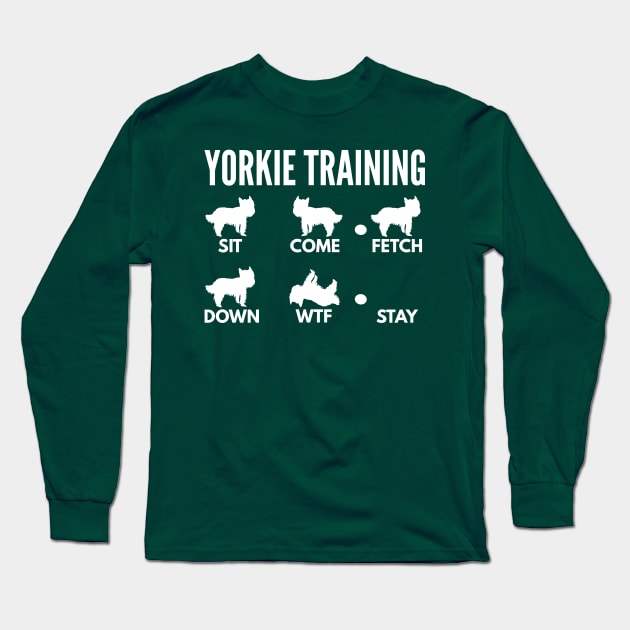 Yorkie Training Boxer Dog Tricks Long Sleeve T-Shirt by DoggyStyles